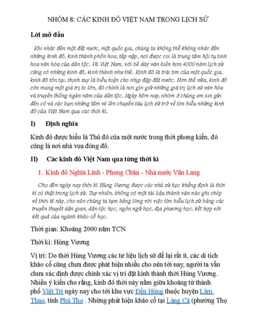 Kinh Đô Lịch Sử Việt Nam Qua Các Thời Kỳ - Nhóm 8 - 12345 ...
