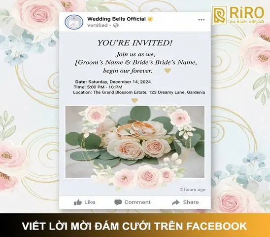 Viết Lời Mời Đám Cưới Trên Facebook Chuẩn & Chuyên Nghiệp