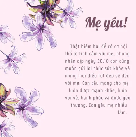 Hình Ảnh Cho Mẫu Thiệp 20 10 Tự Làm Tặng Mẹ: