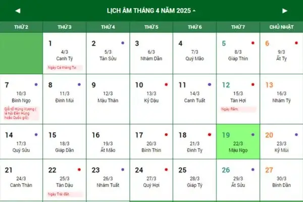 Ngày 19 Tháng 4 Là Ngày Gì? Ngày 19 Tháng 4 Là Thứ Mấy? Ngày 19 Tháng 4 Là Ngày Mấy Âm Lịch?