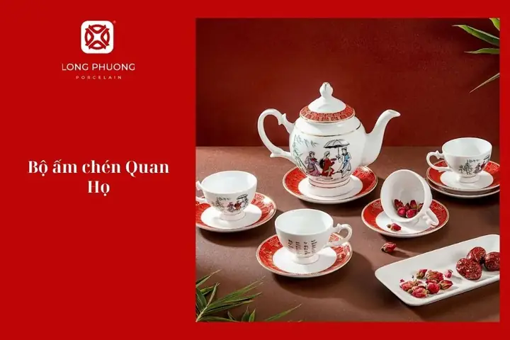 13. Bộ Ấm Chén Quan Họ