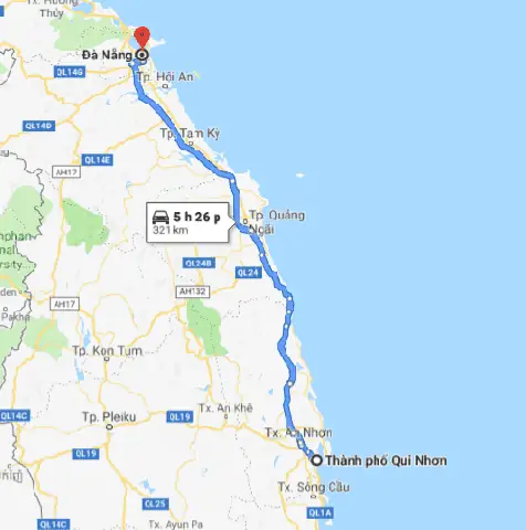 Quy Nhơn Cách Đà Nẵng Bao Nhiêu Km?