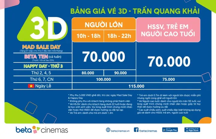 Giá Vé Tại Beta Trần Quang Khải
