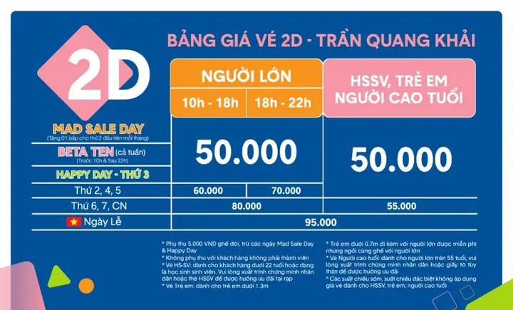 Giá Vé Tại Beta Trần Quang Khải