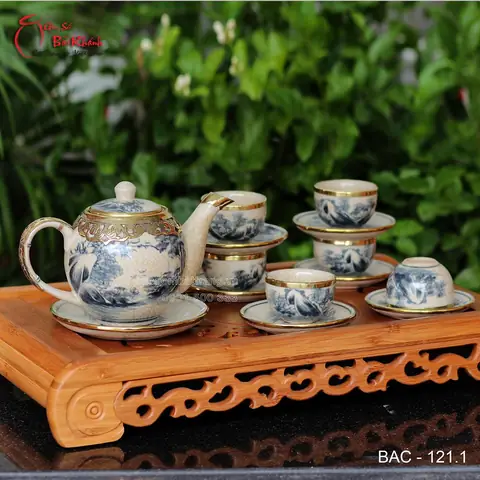 Ấm Chén Men Rạn Bọc Đồng Ấm Chén Men Rạn Bọc Đồng