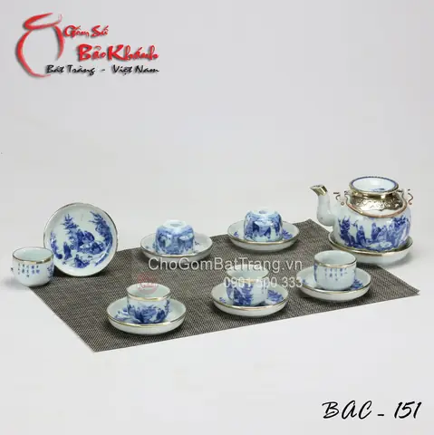Ấm Chén Men Lam Bát Tràng Ấm Chén Men Lam Bát Tràng