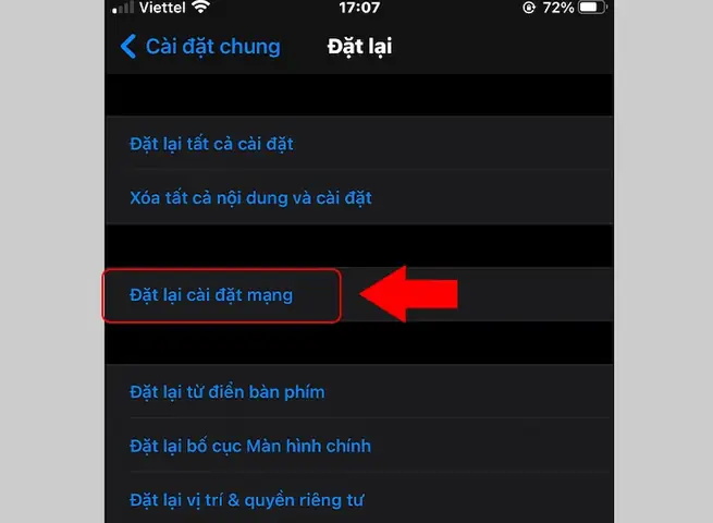 Đặt Lại Cài Đặt Mạng Đặt Lại Cài Đặt Mạng