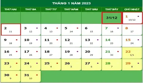 Lịch Nghỉ Tết Dương Lịch 2023: Nghỉ Tối Đa 03 Ngày