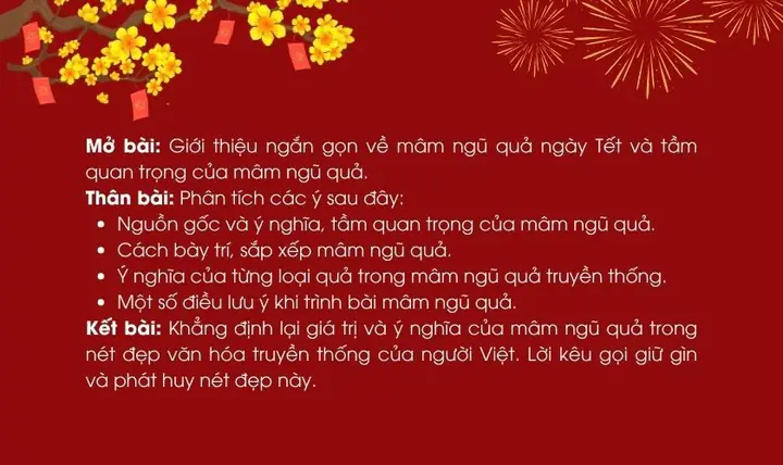 Dàn Ý Bài Thuyết Trình Về Mâm Ngũ Quả Ngày Tết Dàn Ý Bài Thuyết Trình Về Mâm Ngũ Quả Ngày Tết
