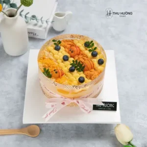 Bánh Bông Lan Trứng Muối Trang Trí Chú Ong