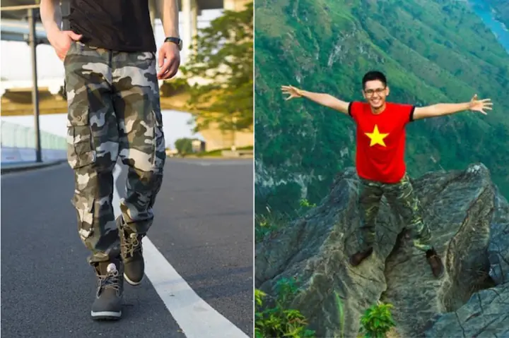 #9. Quần Rằn Ri Nam Mix Áo Phông Đi Khám Phá Bà Đen