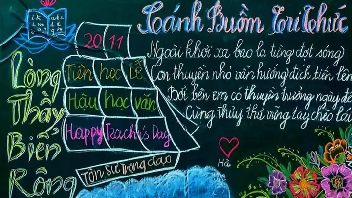 Mẫu Trang Trí Bảng 20/11 Sử Dụng Phấn Mẫu Trang Trí Bảng 20/11 Sử Dụng Phấn