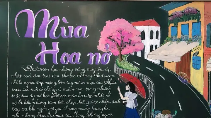 Mẫu Trang Trí Bảng 20/11 Theo Chủ Đề Hoa Và Thư Pháp Mẫu Trang Trí Bảng 20/11 Theo Chủ Đề Hoa Và Thư Pháp