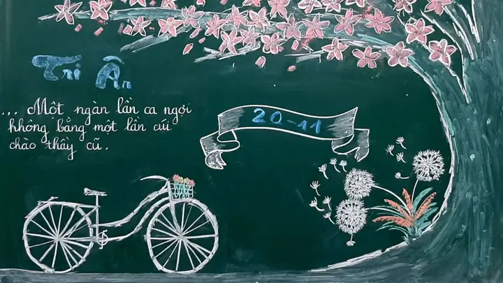 Mẫu Trang Trí Bảng 20/11 Sử Dụng Phấn Mẫu Trang Trí Bảng 20/11 Sử Dụng Phấn
