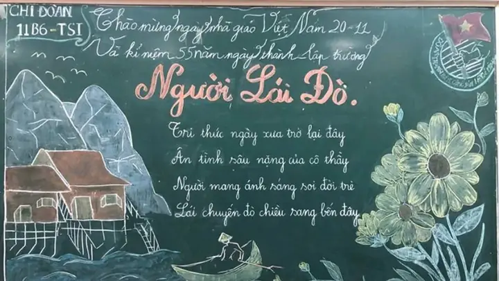 Mẫu Trang Trí Bảng 20/11 Sử Dụng Phấn Mẫu Trang Trí Bảng 20/11 Sử Dụng Phấn