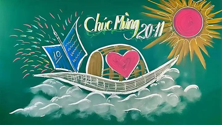 Mẫu Trang Trí Bảng 20/11 Sử Dụng Phấn Mẫu Trang Trí Bảng 20/11 Sử Dụng Phấn