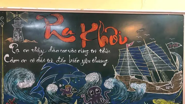 Mẫu Trang Trí Bảng 20/11 Theo Chủ Đề “vượt Sóng” Mẫu Trang Trí Bảng 20/11 Theo Chủ Đề “vượt Sóng”