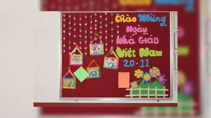 Mẫu Trang Trí Bảng 20/11 Sử Dụng Hình Dán Mẫu Trang Trí Bảng 20/11 Sử Dụng Hình Dán