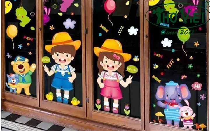 Trang Trí Cửa Kính Lớp Mầm Non Bằng Decal Trang Trí Cửa Kính Lớp Mầm Non Bằng Decal