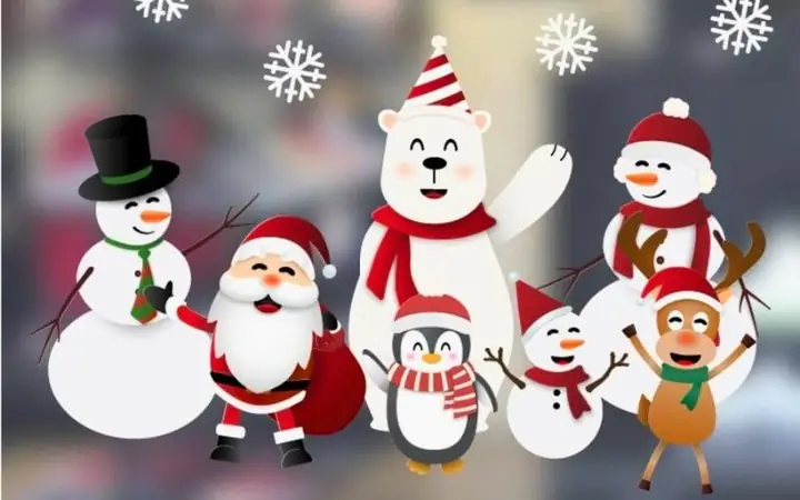 Sử Dụng Decal Noel Dán Cửa Kính Quán