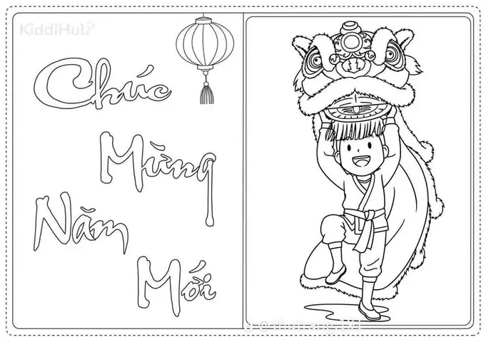 Tranh Tô Màu Chủ Đề Tết Cho Các Bé. | Mầm Non Long Trường