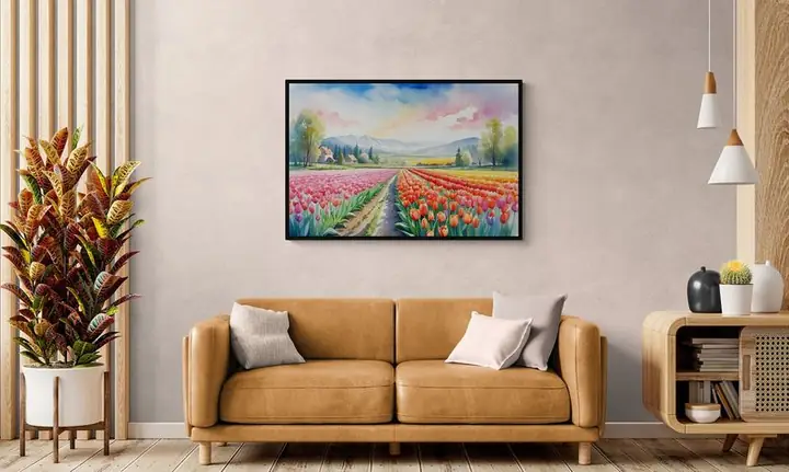 Tranh In Canvas Cánh Đồng Hoa Tulip