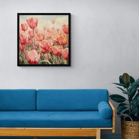 Tranh Hoa Tulip Đỏ