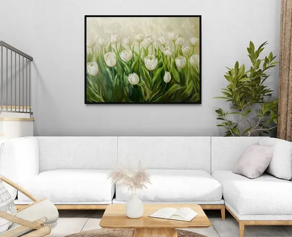 Tranh Hoa Tulip Trắng