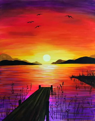 Những Mẫu Vẽ Hoàng Hôn Tham Khảo