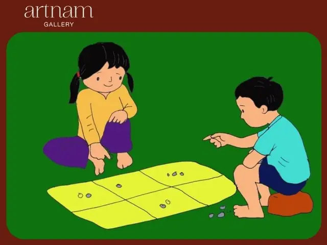 Tranh Vẽ Trò Ô Ăn Quan