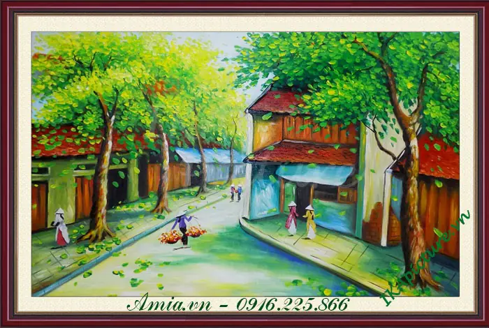 Nhận Đặt Vẽ Tranh Đề Tài Phong Cảnh Phố Cổ - Amia Hà Nội