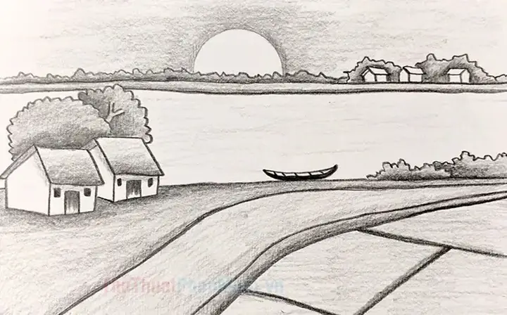 Tranh Vẽ Phong Cảnh Làng Quê Bằng Bút Chì Đơn Giản Nhưng Mang ... Tranh Vẽ Phong Cảnh Làng Quê Bằng Bút Chì Đơn Giản Nhưng Mang ...