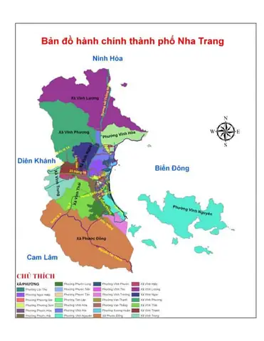 Vị Trí Và Diện Tích Vị trí địa lý Nha Trang và các khu vực tiếp giáp chính