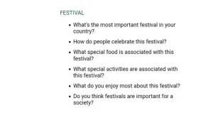 Solved Festival • What's The Most Important Festival In Your ...