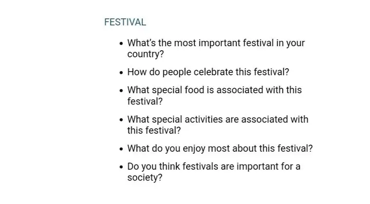 Solved Festival • What's The Most Important Festival In Your ...
