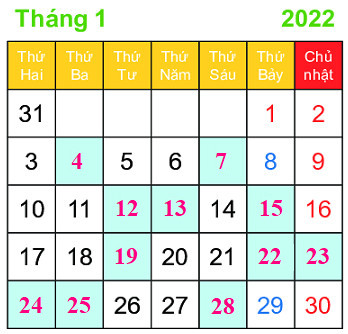 1 tháng có bao nhiêu ngày chủ nhật - Hình 3