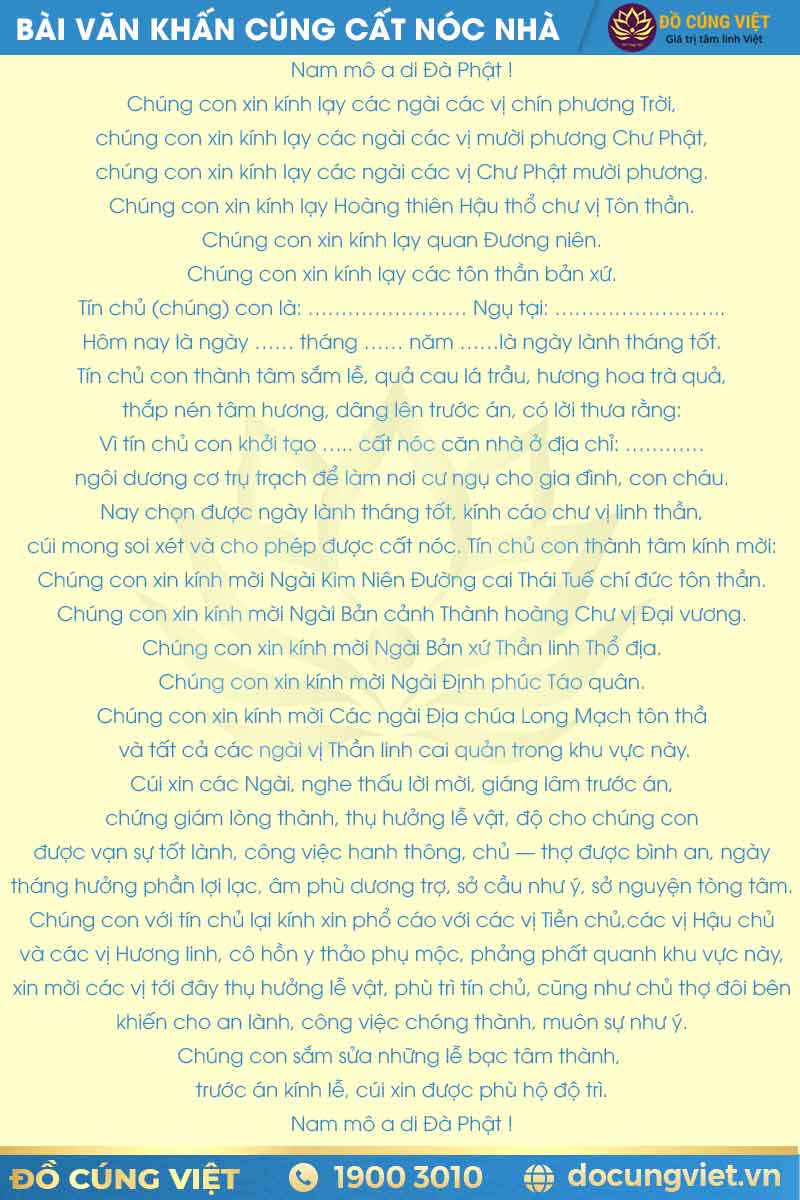 bài cúng cất nóc nhà