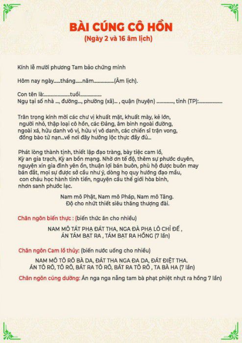 bài cúng cô hồn ngắn gọn - Hình 3