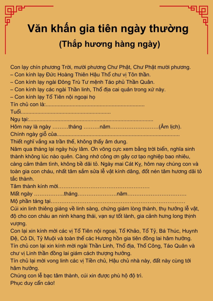bài cúng gia tiên hàng ngày - Hình 1