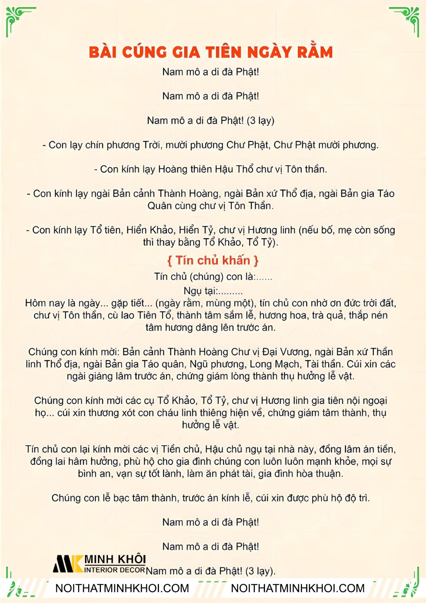 bài cúng gia tiên