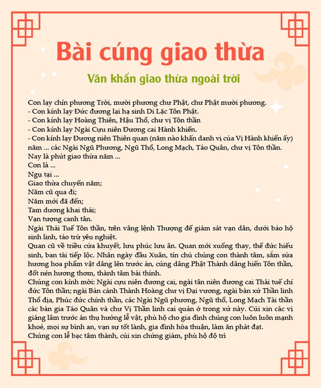 bài cúng giao thừa ngoài trời năm 2023