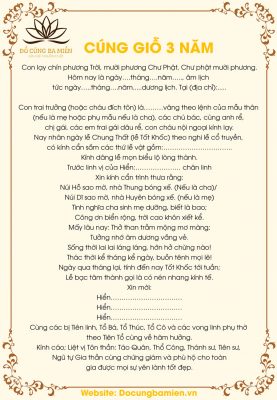 bài cúng giỗ hết tang mẹ