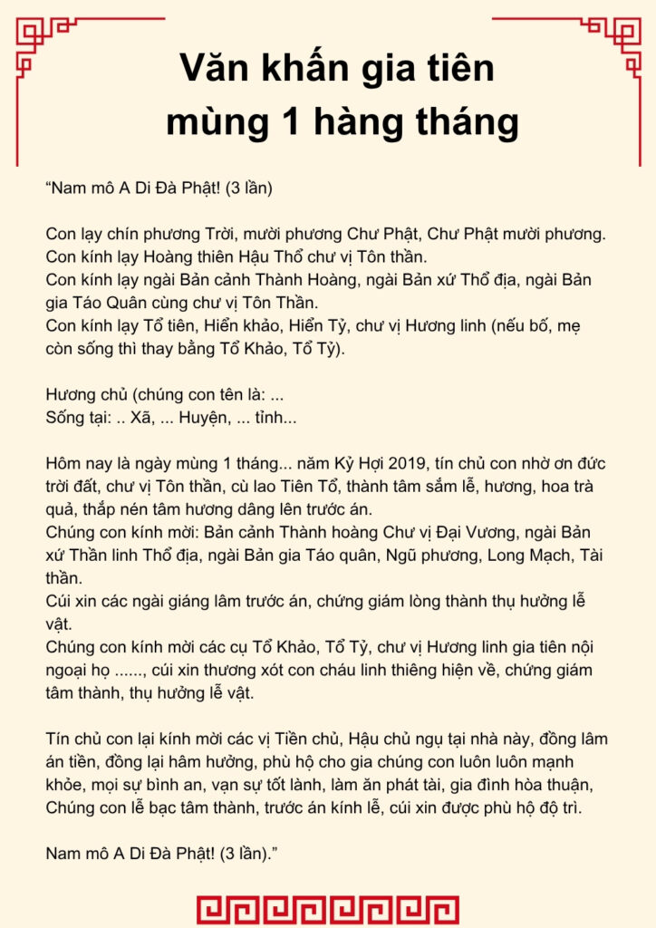 bài cúng mùng 1 hàng tháng - Hình 2