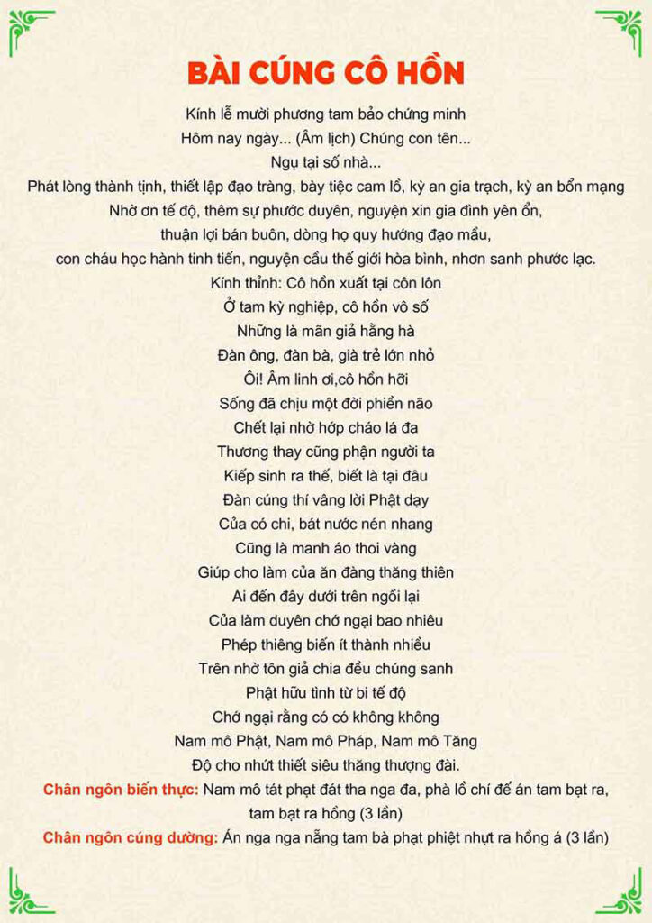 bài cúng mùng 2
