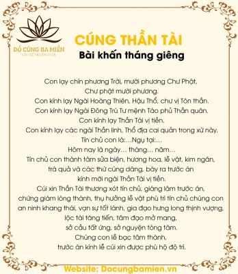 bài cúng ngày vía thần tài
