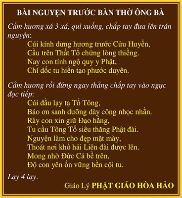 bài cúng phật giáo hòa hảo
