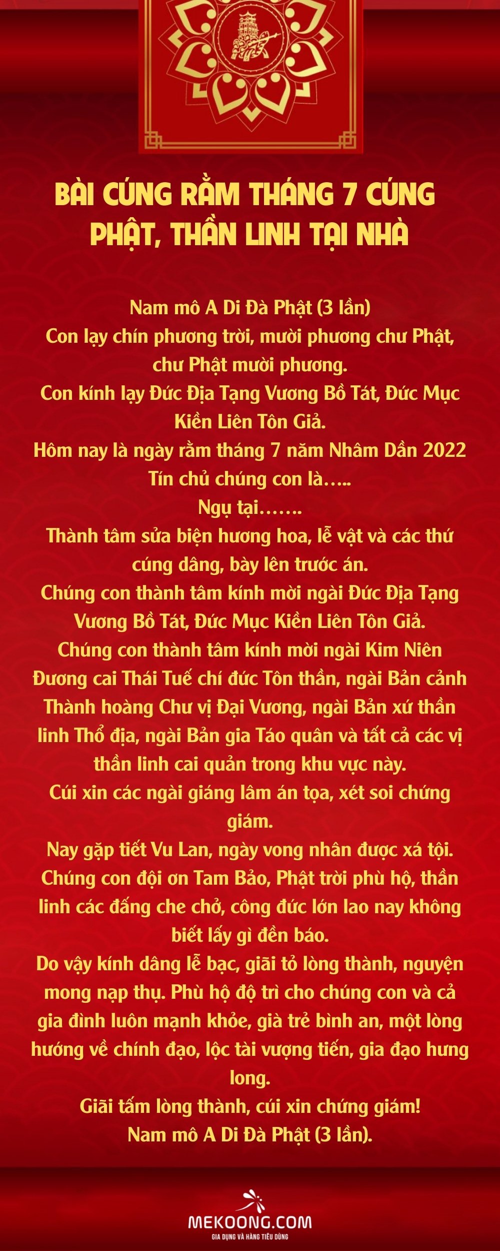 bài cúng rằm tháng 7 năm 2023