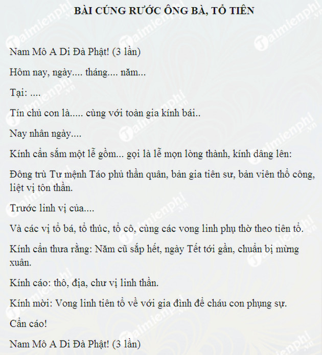 bài cúng rước ông bà - Hình 4