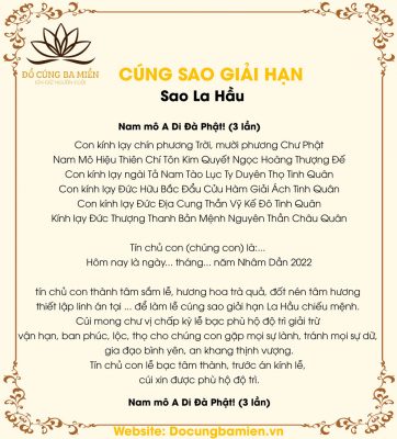 bài cúng sao la hầu - Hình 4