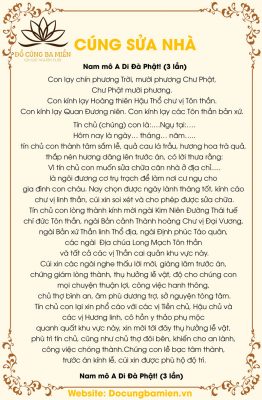bài cúng sửa nhà